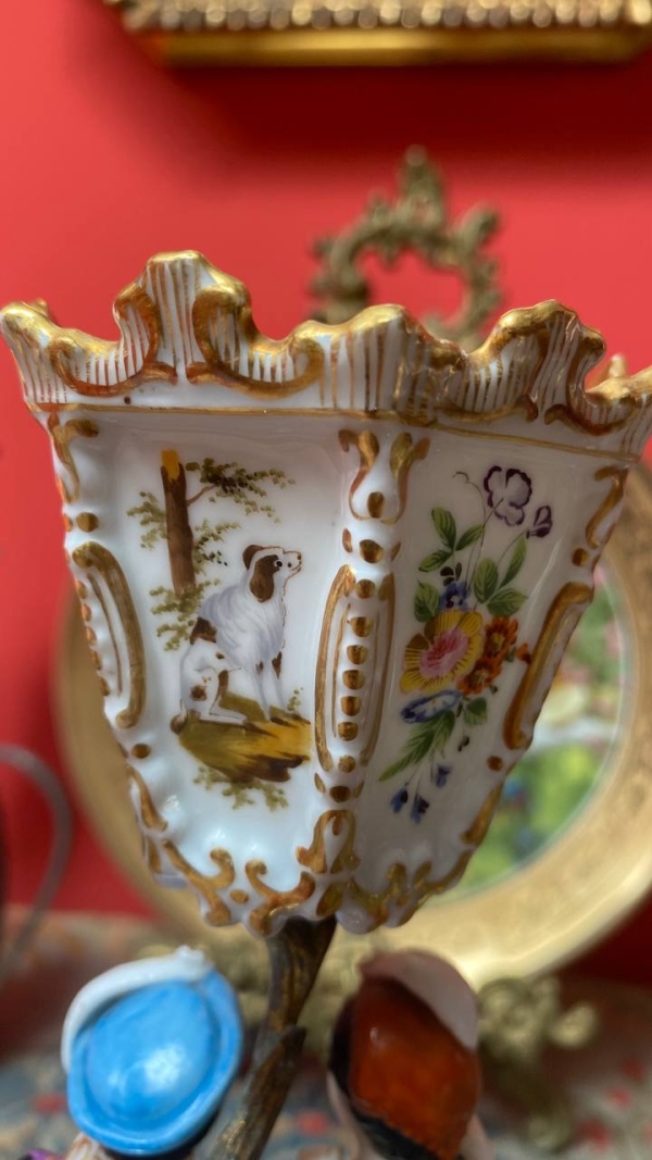 Rare Old Paris Figurine with Mirror