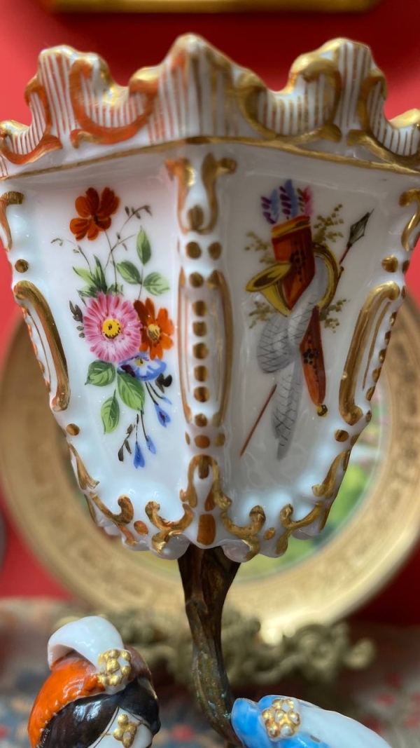 Rare Old Paris Figurine with Mirror