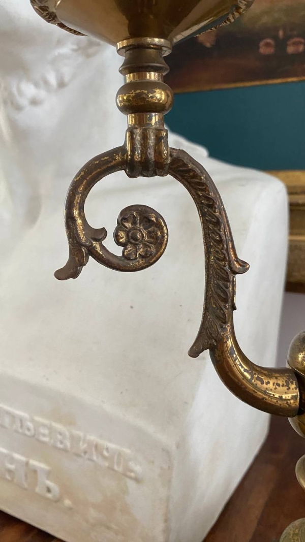 Italian Two-Light Bronze Candelabra from Palermo