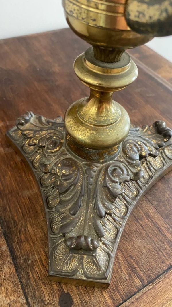 Italian Two-Light Bronze Candelabra from Palermo