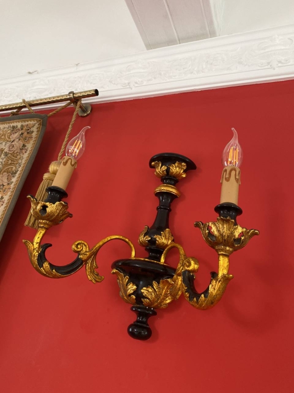 Antique Italian Baroque Wall Sconces, Pair