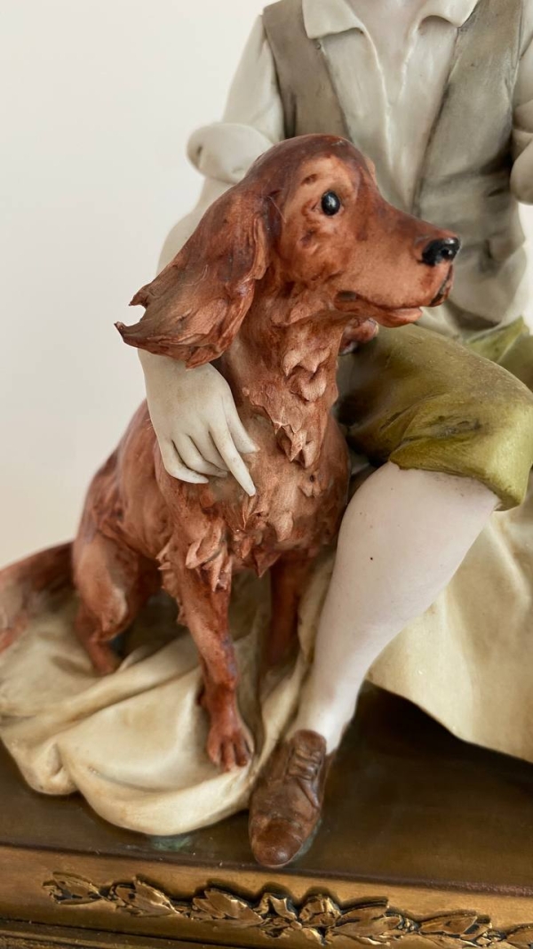 “Boy and Dog” Figurine by Luigi Benacchio