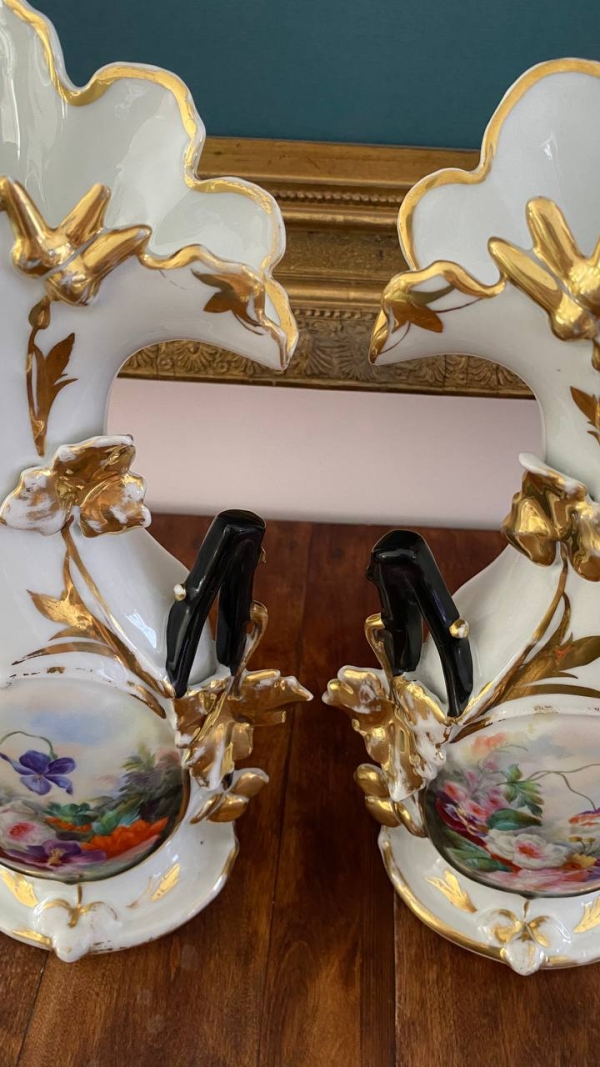 Pair of “Old Paris” Porcelain Vases