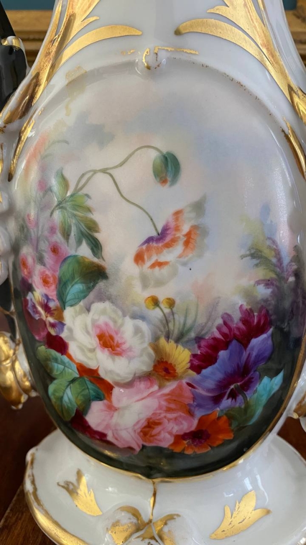 Pair of “Old Paris” Porcelain Vases