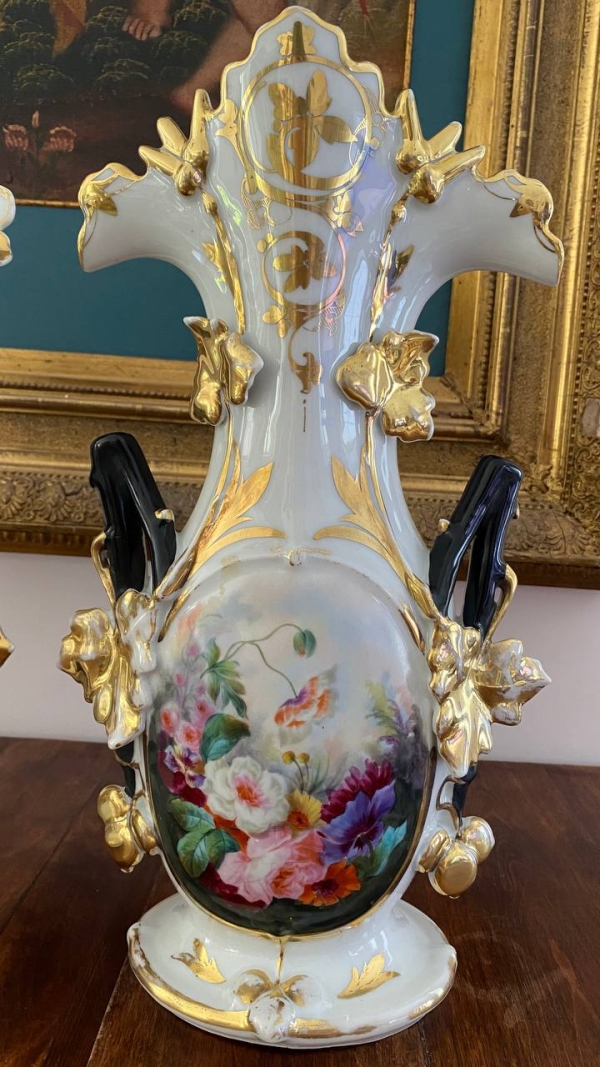 Pair of “Old Paris” Porcelain Vases