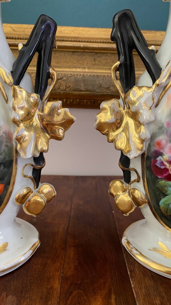 Pair of “Old Paris” Porcelain Vases