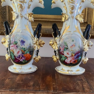 Pair of “Old Paris” Porcelain Vases