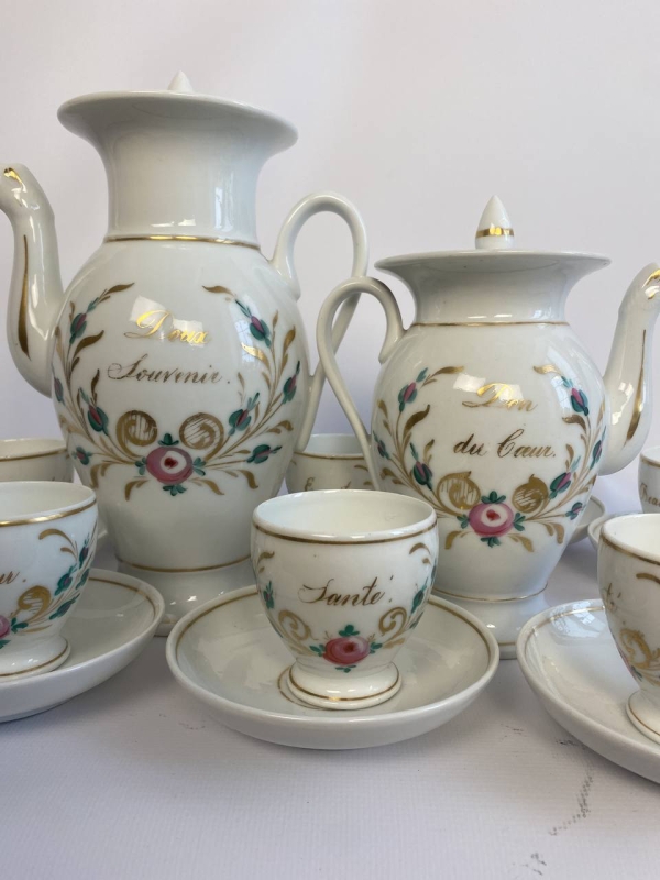 French “Porcelaine Parlante” Coffee and Tea Service