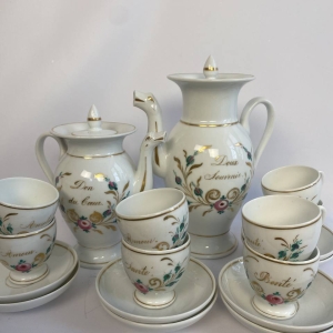 French “Porcelaine Parlante” Coffee and Tea Service