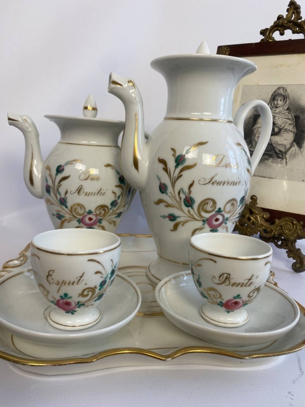 French “Porcelaine Parlante” Coffee and Tea Service