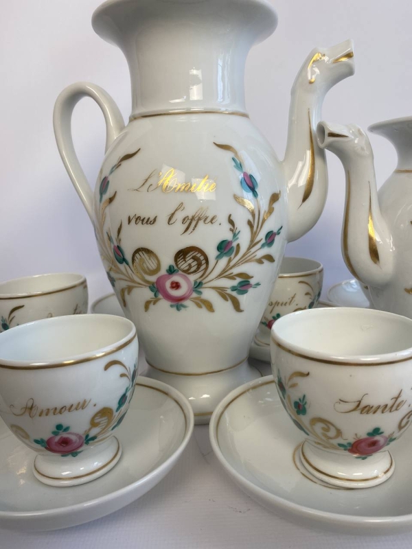 French “Porcelaine Parlante” Coffee and Tea Service
