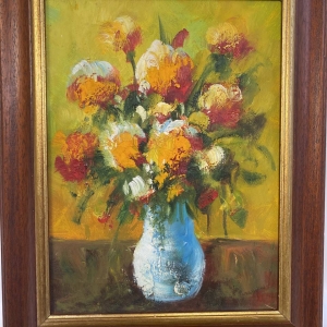 Vintage Still Life “Bouquet in a Blue Vase”
