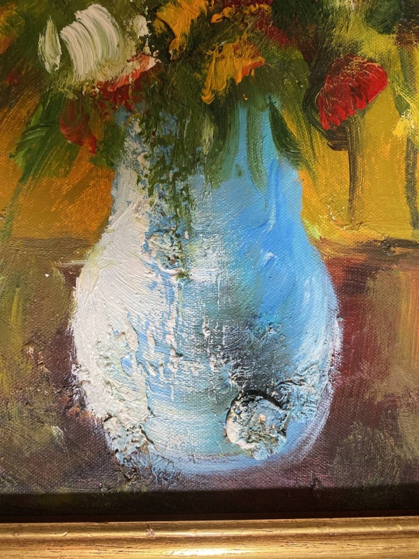 Vintage Still Life “Bouquet in a Blue Vase”