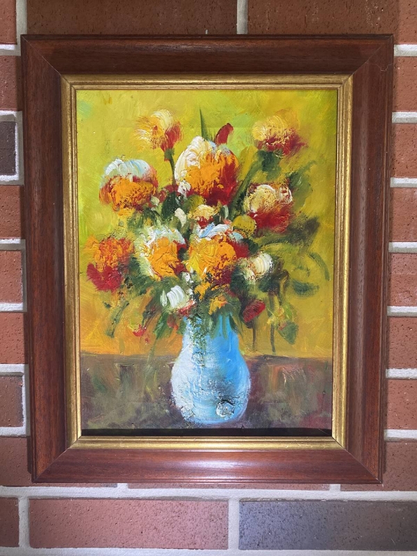 Vintage Still Life “Bouquet in a Blue Vase”