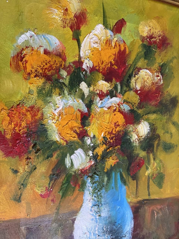 Vintage Still Life “Bouquet in a Blue Vase”