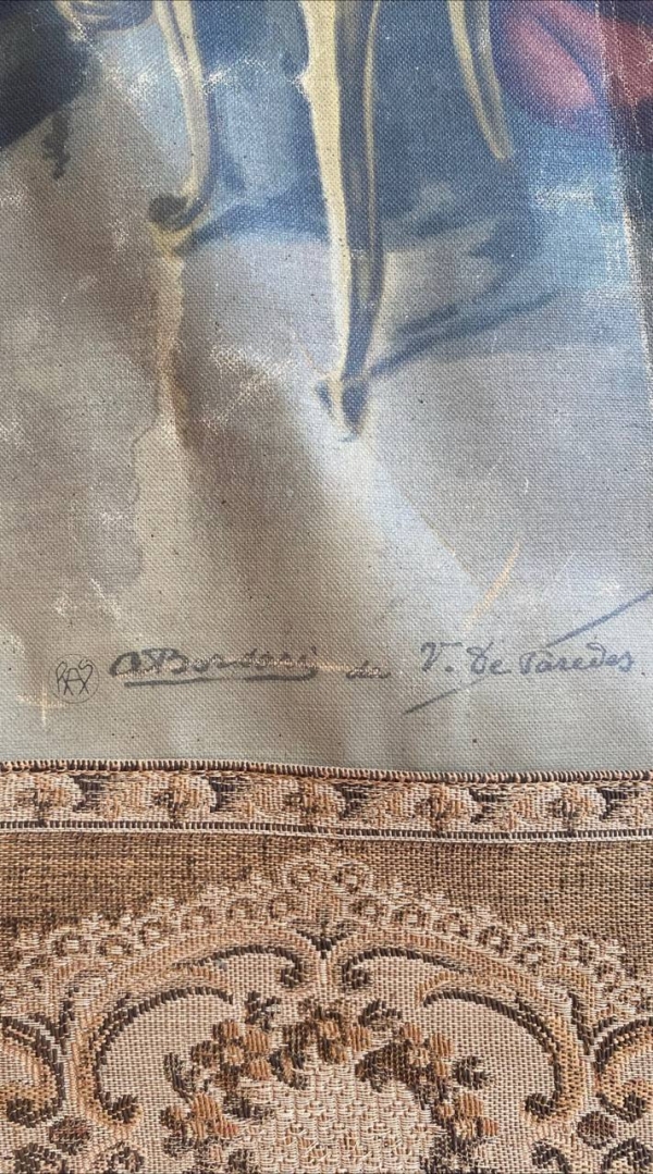 Antique Wall Tapestry “Visit to the Studio”