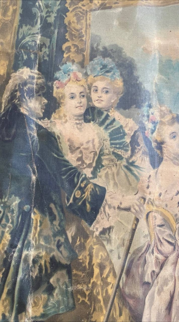 Antique Wall Tapestry “Visit to the Studio”