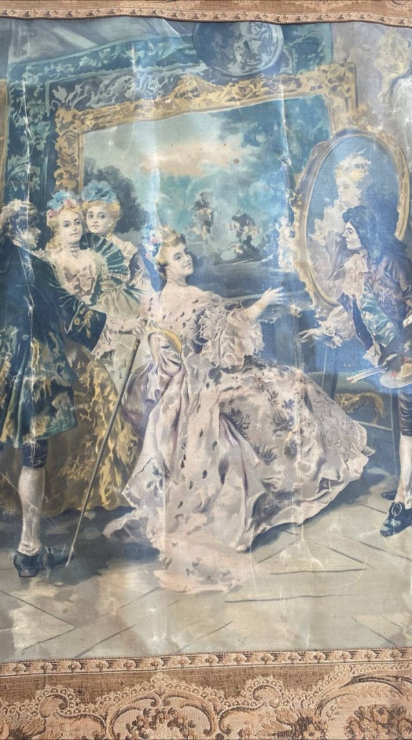 Antique Wall Tapestry “Visit to the Studio”