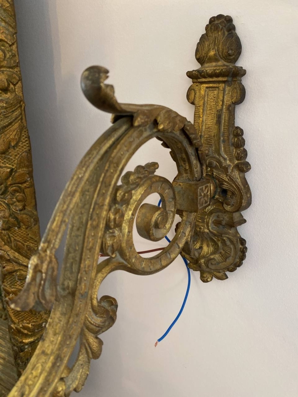 Pair of Gilt Bronze Wall Sconces